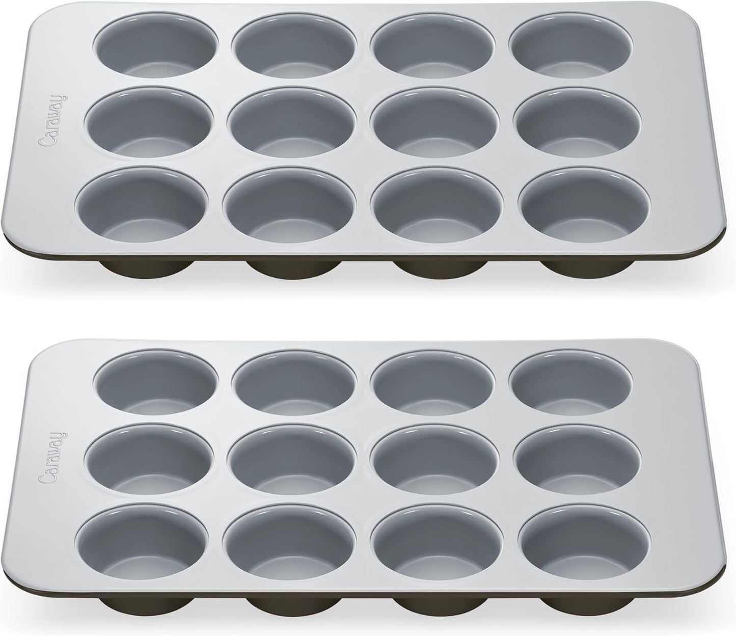 Caraway Non-Stick Ceramic 12-Cup Muffin Pan Duo for Baking