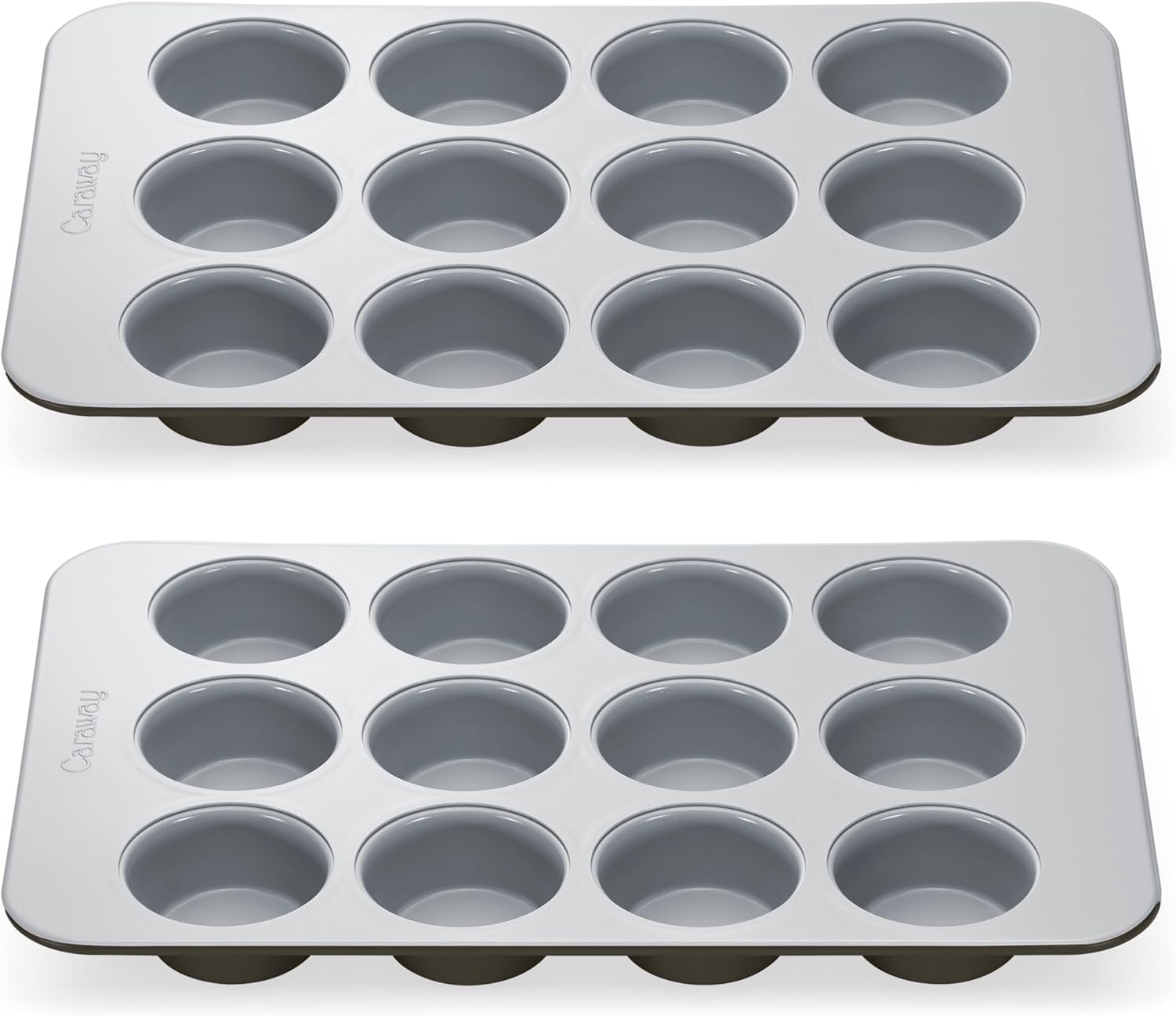 Caraway Non-Stick Ceramic 12-Cup Muffin Pan Duo for Baking
