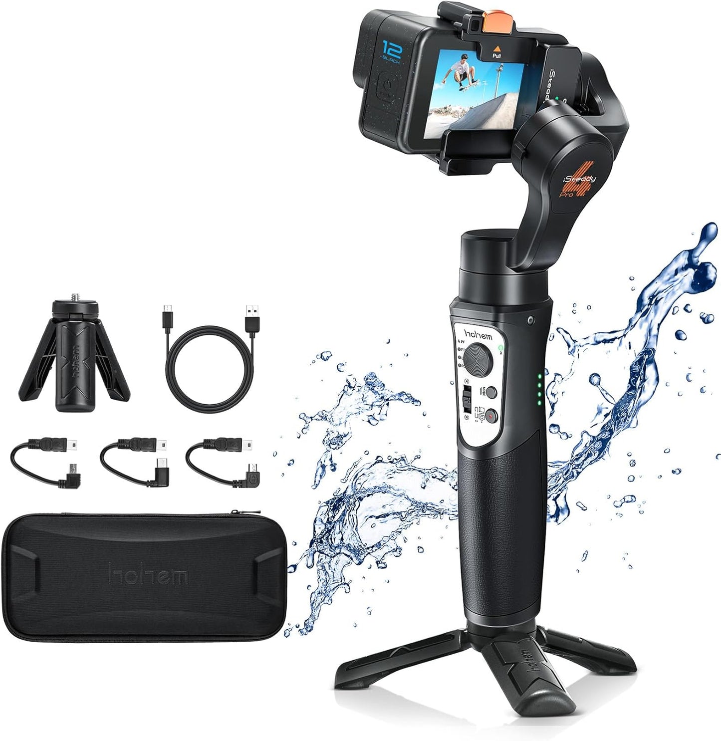 Waterproof Gopro Stabilizer for Smooth Video - Bluetooth Control
