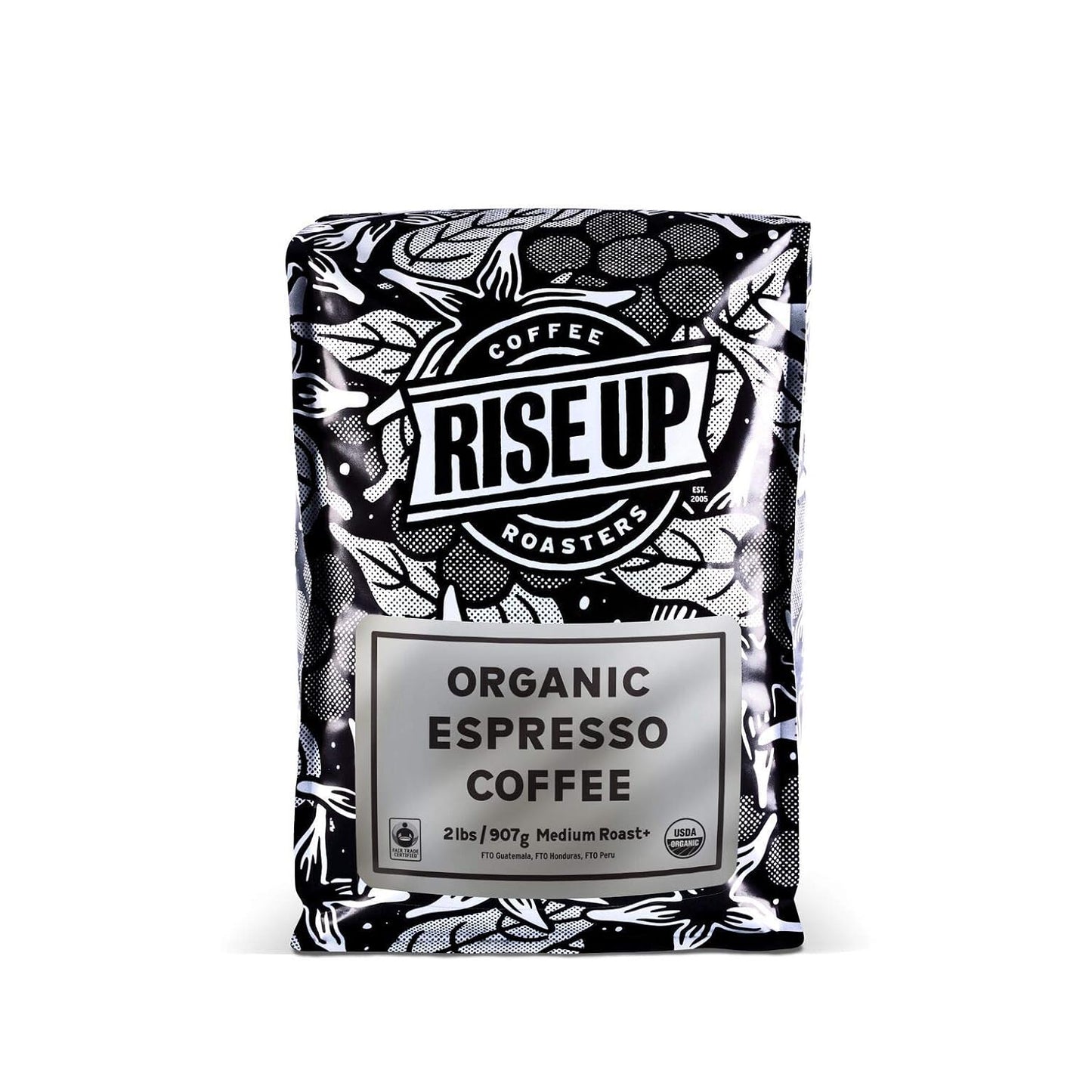 Organic Espresso Whole Bean Coffee - Fair Trade Certified 2 Pound