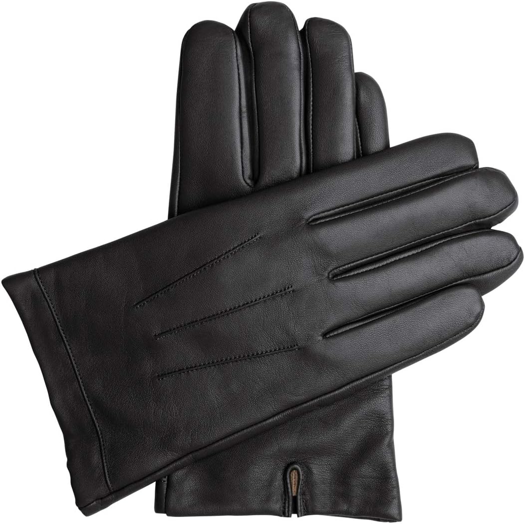 Luxury Cashmere-Lined Leather Gloves for Men