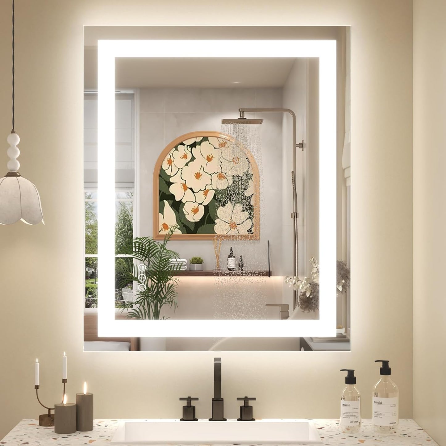 30 x 36 LED Bathroom Mirror with Lights - Dimmable & Anti-Fog