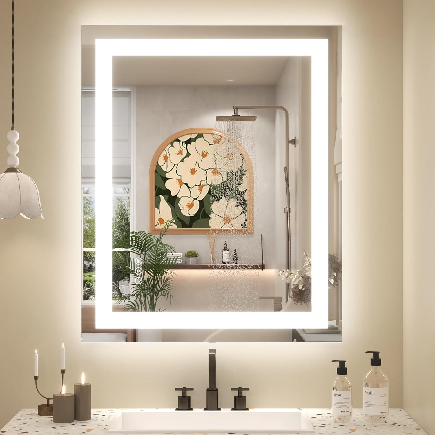 30 x 36 LED Bathroom Mirror with Lights - Dimmable & Anti-Fog