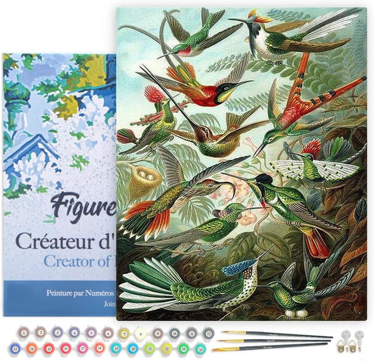 Figured'Art Paint by Numbers Kit for Adults - All The Birds