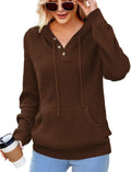 CiCiBird Women V Neck Hooded Pullover Sweater - Oversized Casual Fit