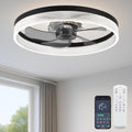 20 Ceiling Fan with Light Flush Mount - Low Profile, Dimmable LED
