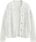 LILLUSORY Women's Cable Knit Eyelet Cardigan - Cozy Fall Layer