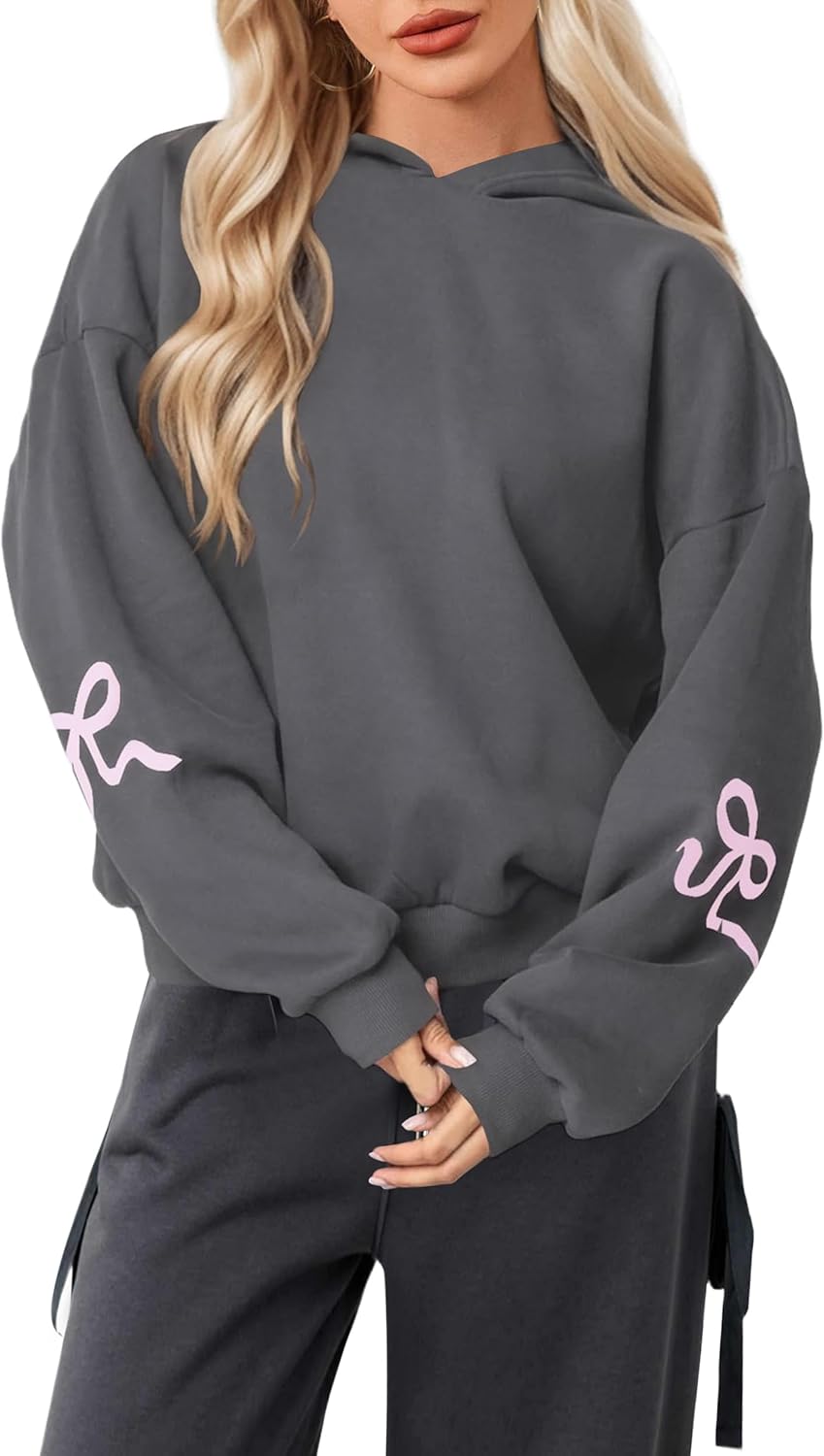Livtany Cozy Bow Trim Hoodie