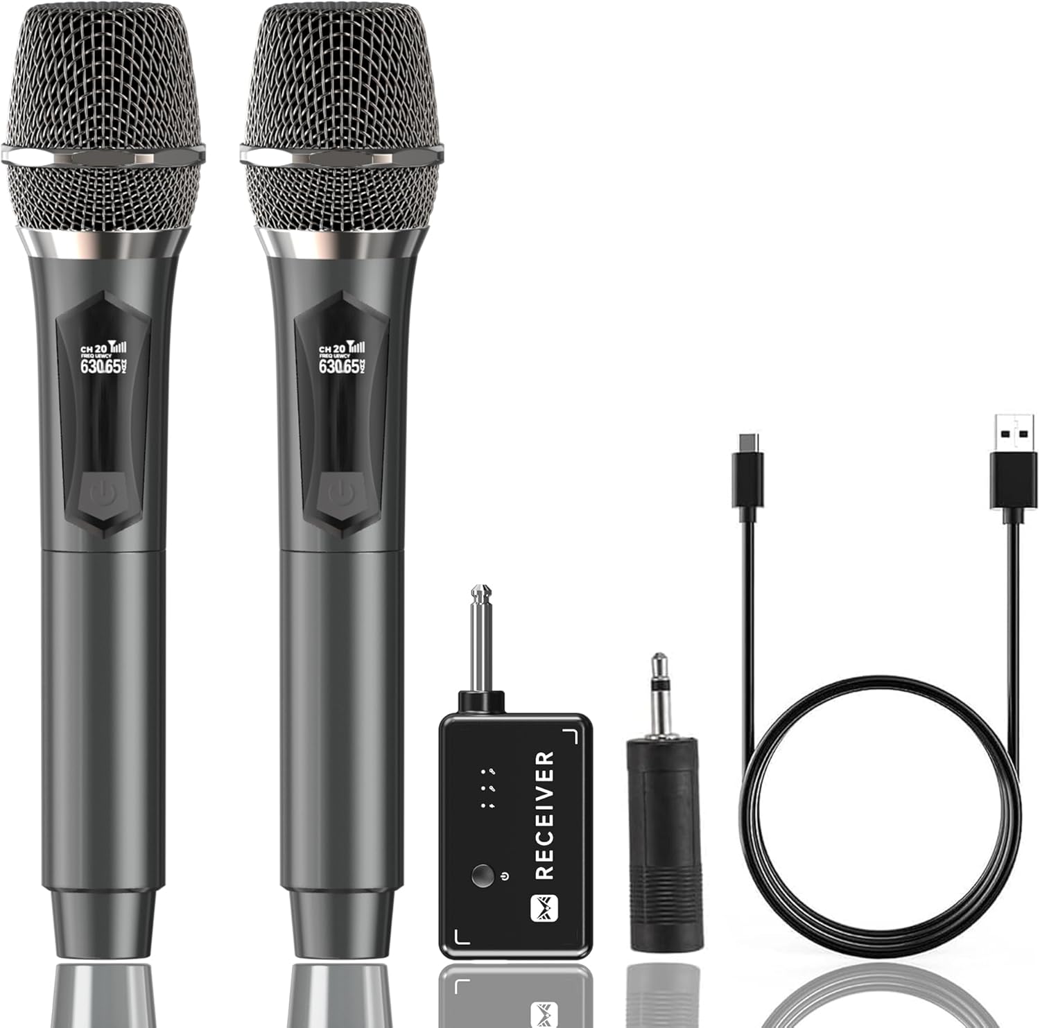 Long-lasting Wireless Karaoke Mic Set - 50H Duration, 200ft Range