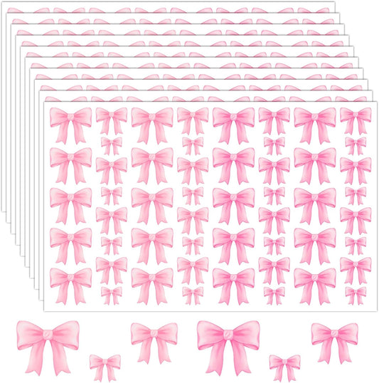 520 Pink Coquette Bow Stickers - Decal for Scrapbooking & Water Bottles