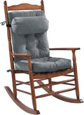 Rocking Chair Cushion with Adjustable Head Pillow - Plush Gray Comfort