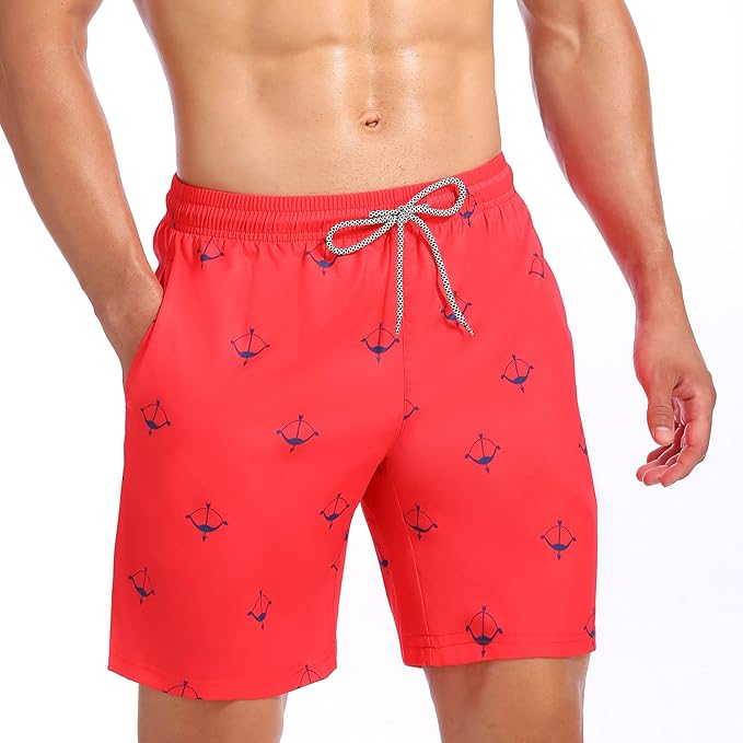 Biwisy Mens Swim Trunks Quick Dry Beach Shorts with Pockets