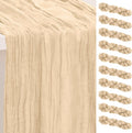 Nude Cheesecloth Table Runner 35x120 in 10 Pack - Rustic Sheer Decor