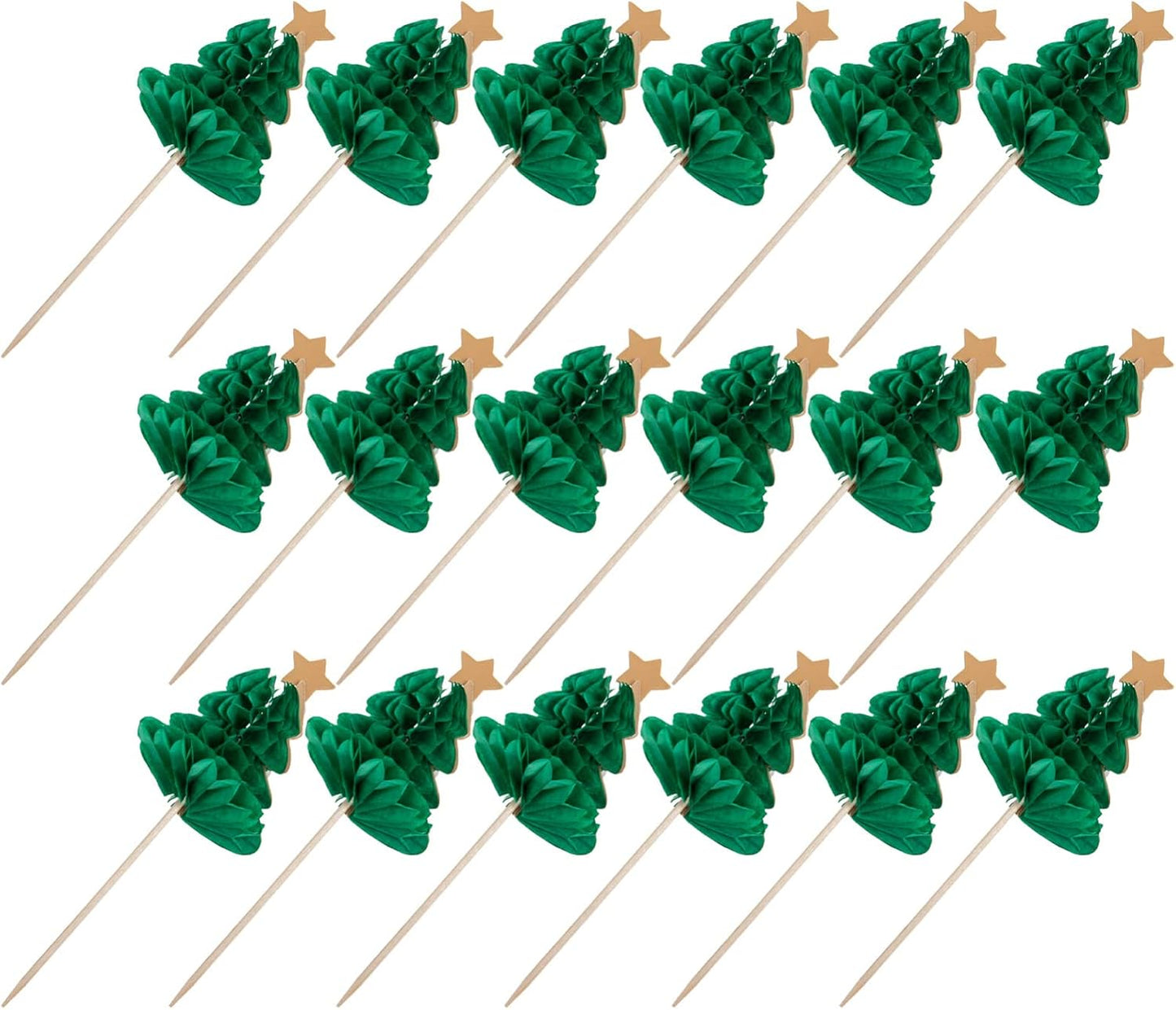 Christmas Tree Cupcake Toppers - Festive Appetizer Sticks