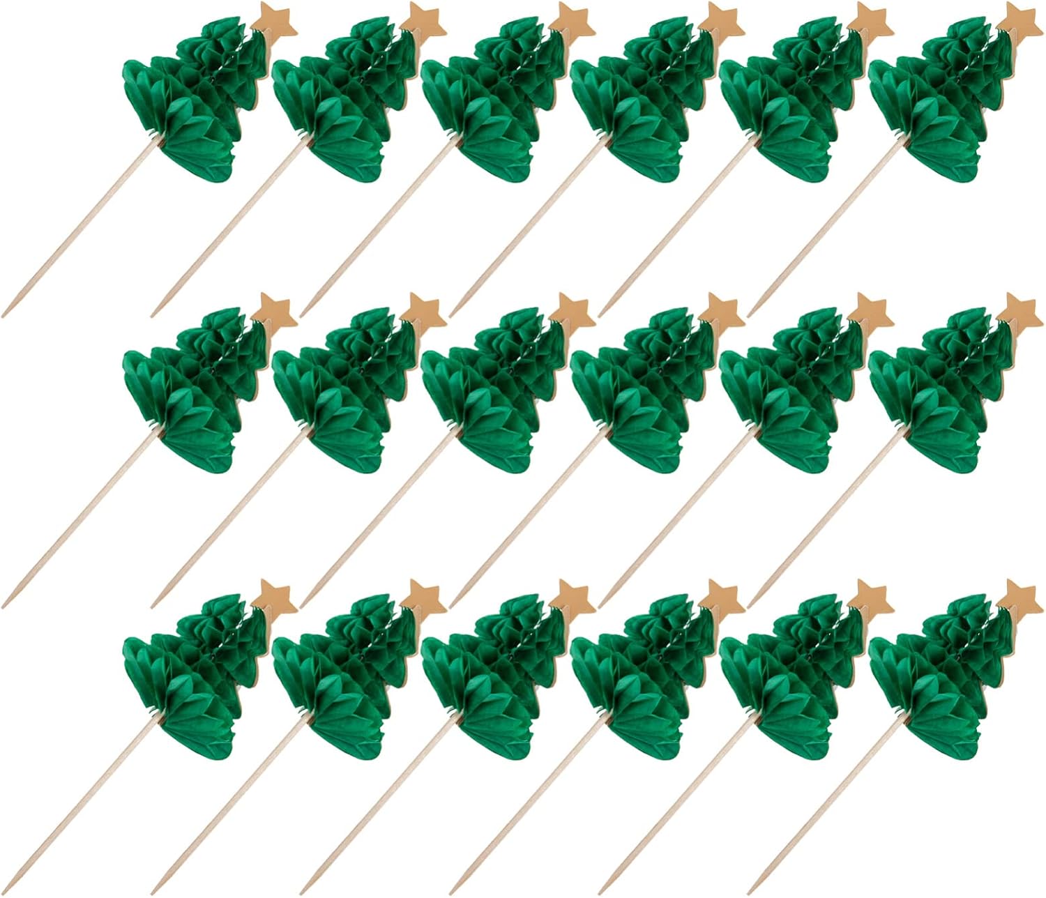 Christmas Tree Cupcake Toppers - Festive Appetizer Sticks