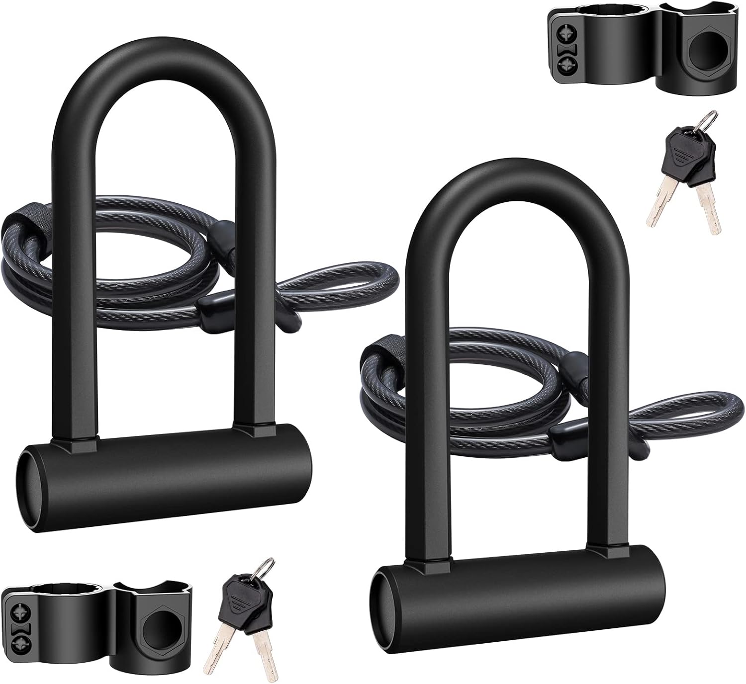 Heavy Duty Bike U Lock with Security Cable for Ultimate Safety