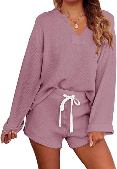 MEROKEETY Women's Long Sleeve Pajama Set for Cozy Sleepwear
