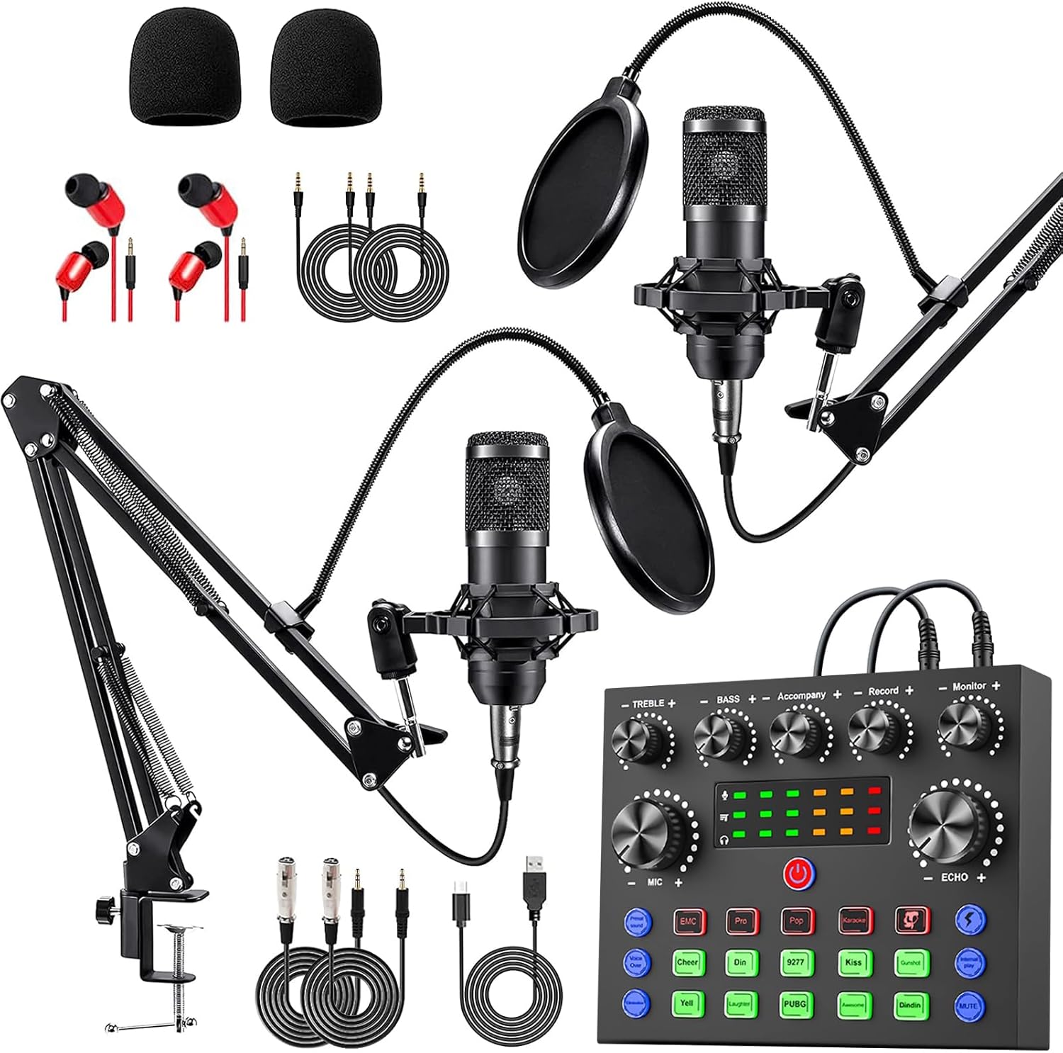 sktome Podcast Equipment Bundle for 2 - Perfect for Recording