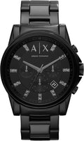 AX Chronograph Watch for Men - Classic Black Stainless Steel
