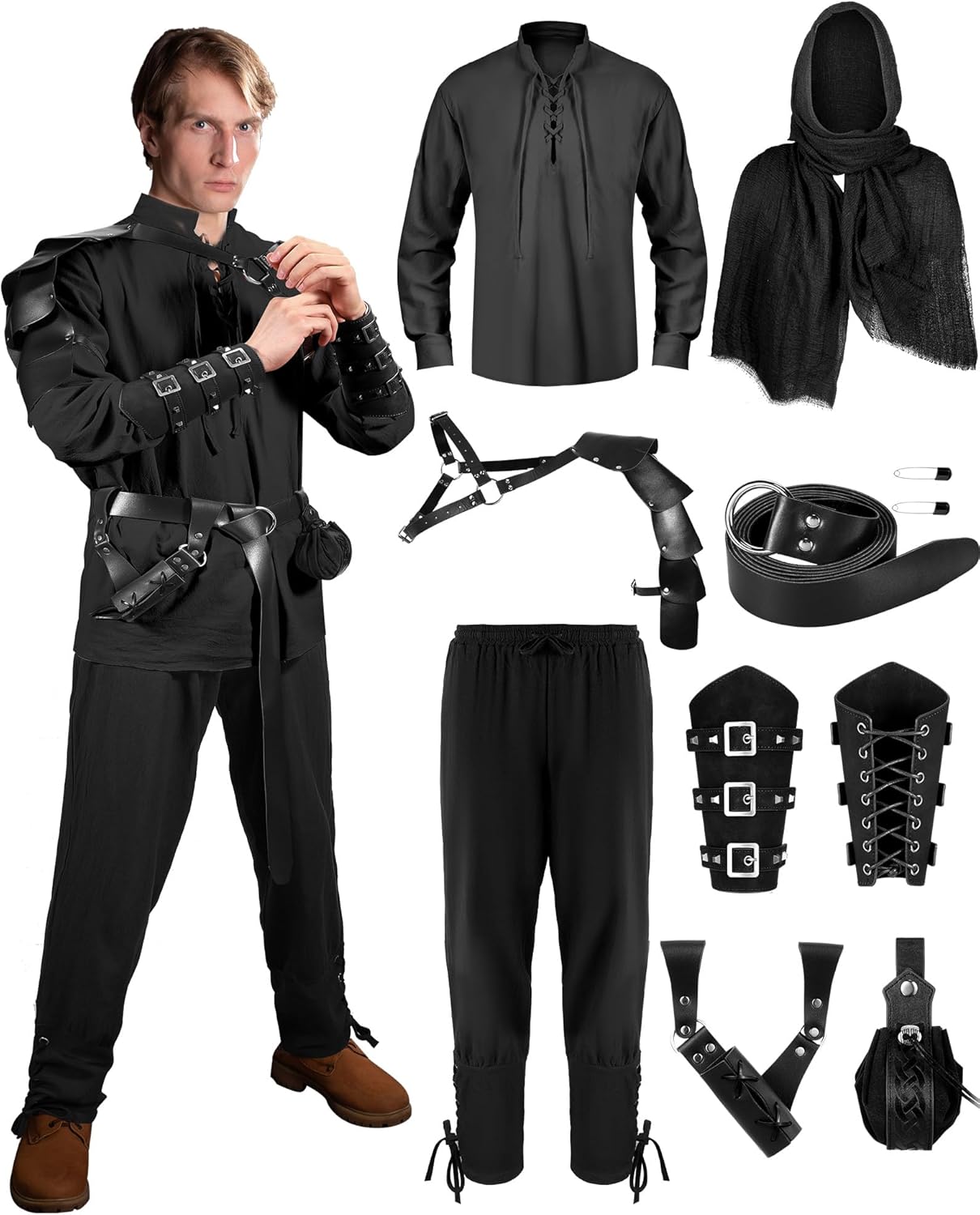 Men's Renaissance Costume Set for Halloween and Role Play Fun