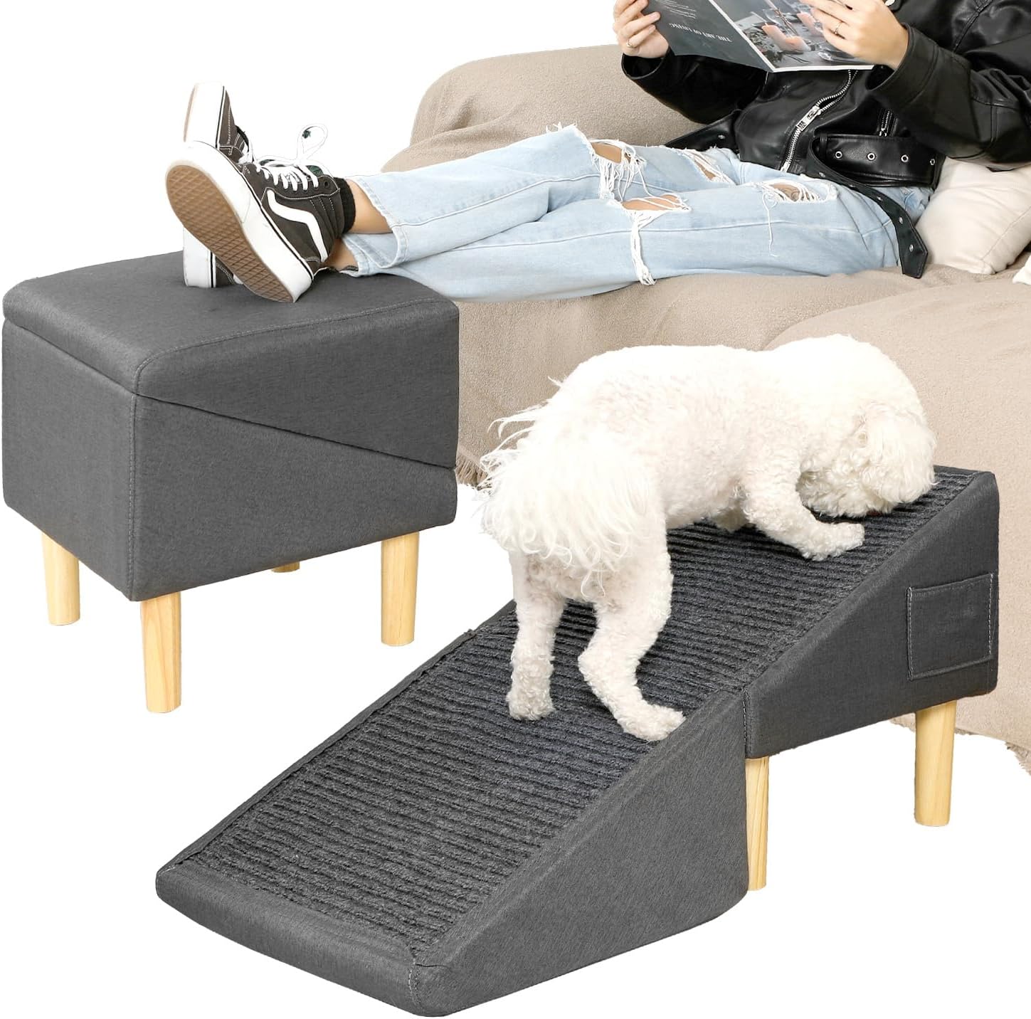Dog Ramp Steps for Small and Medium Pets - Foldable Design