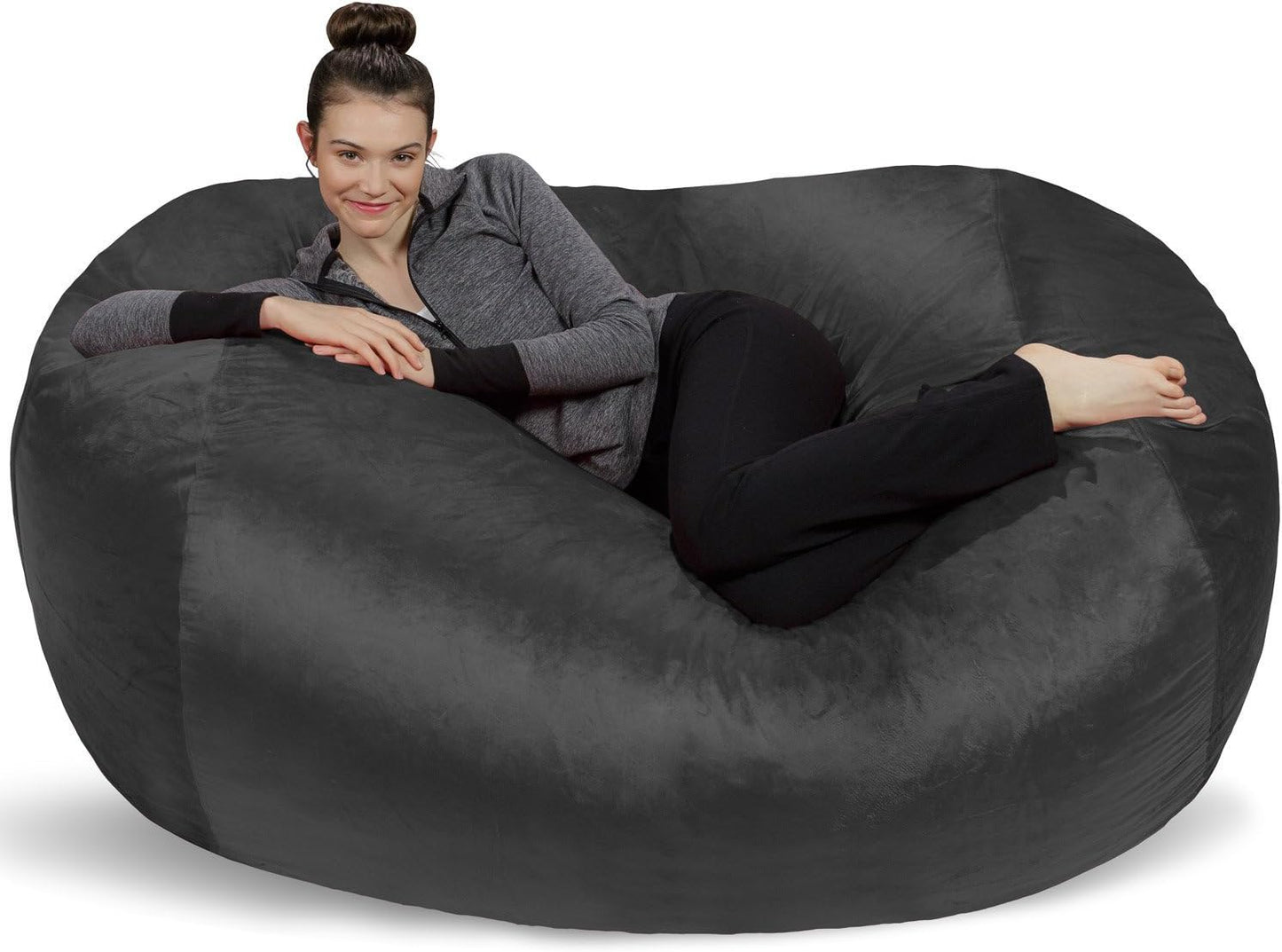 XL Memory Foam Bean Bag Lounger - Super Soft Microsuede Cover - Jumbo Size