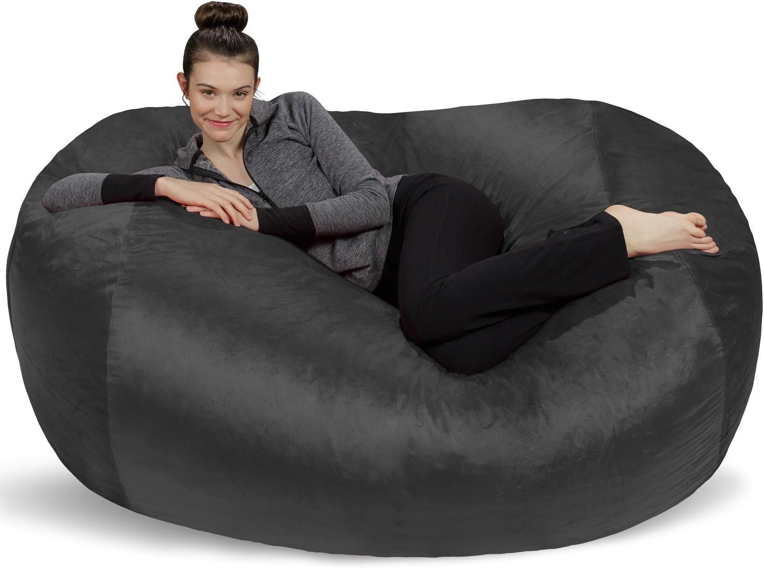XL Memory Foam Bean Bag Lounger - Super Soft Microsuede Cover - Jumbo Size