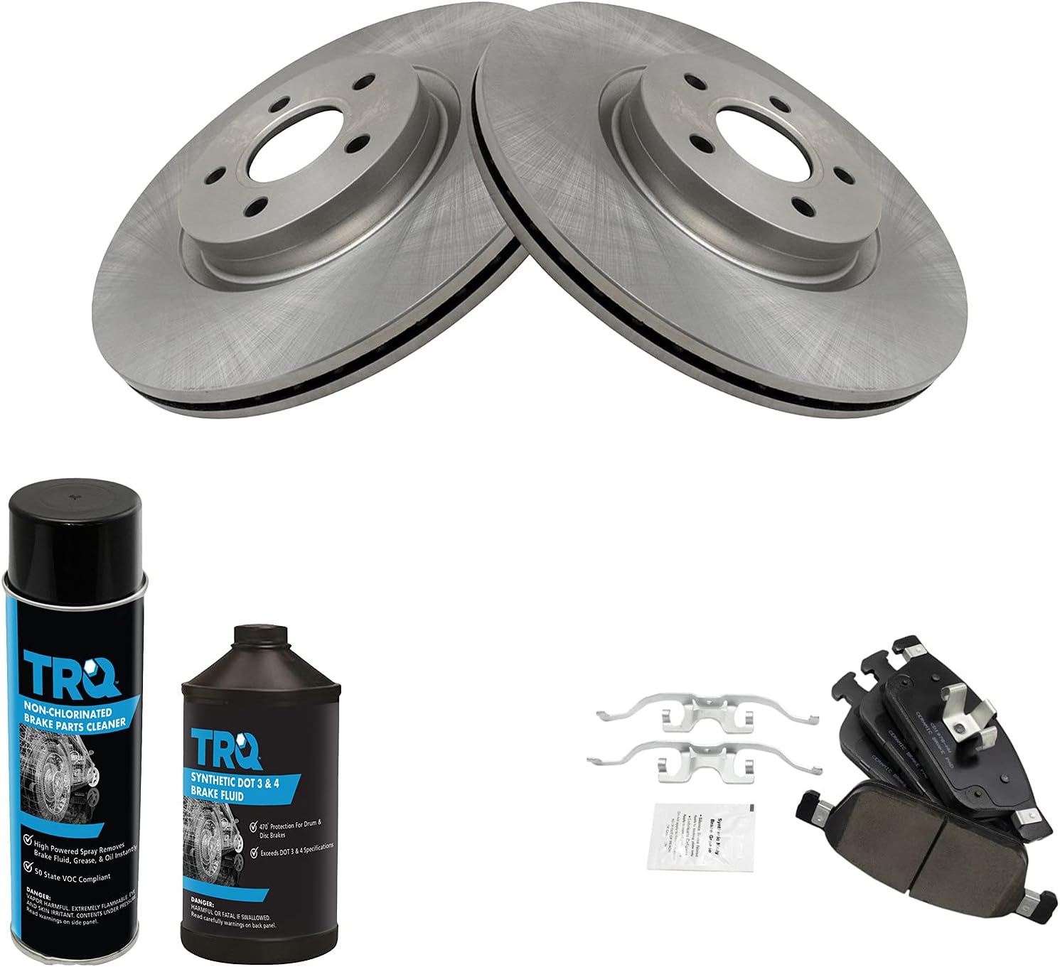 TRQ Front Brake Pad & Rotor Kit for 2017-2019 Ford Escape