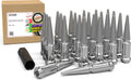 Wheel Accessories Parts 24 Pcs M12x1.5 Spike Spline Lug Nuts - Chrome