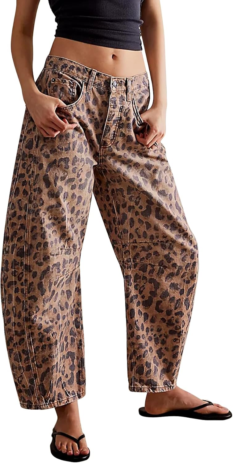 Kedera Women's Baggy Barrel Jeans: Stylish Wide Leg Denim Pants