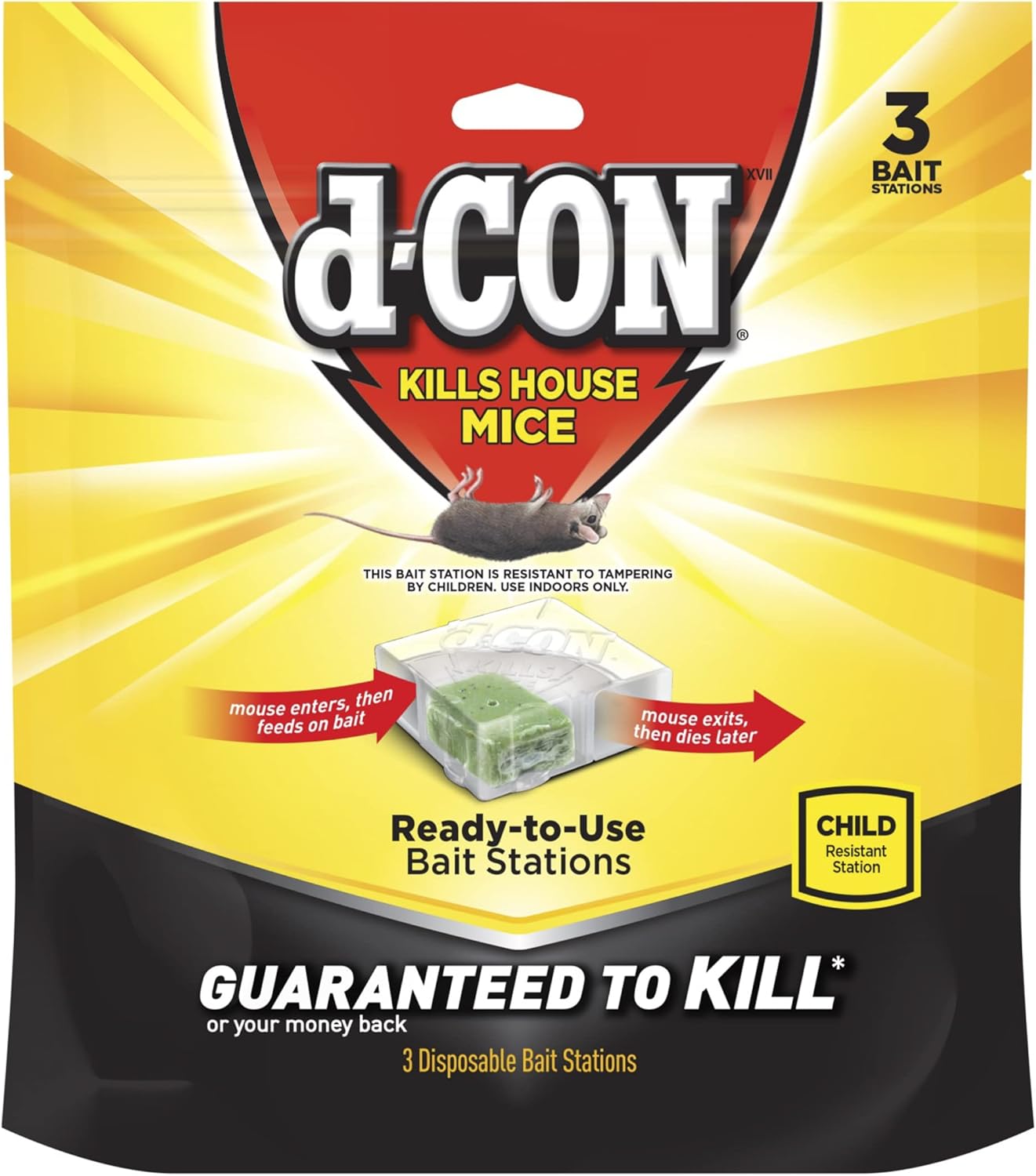 Effective Mouse Control: d-Con Bait Station, Pack of 3