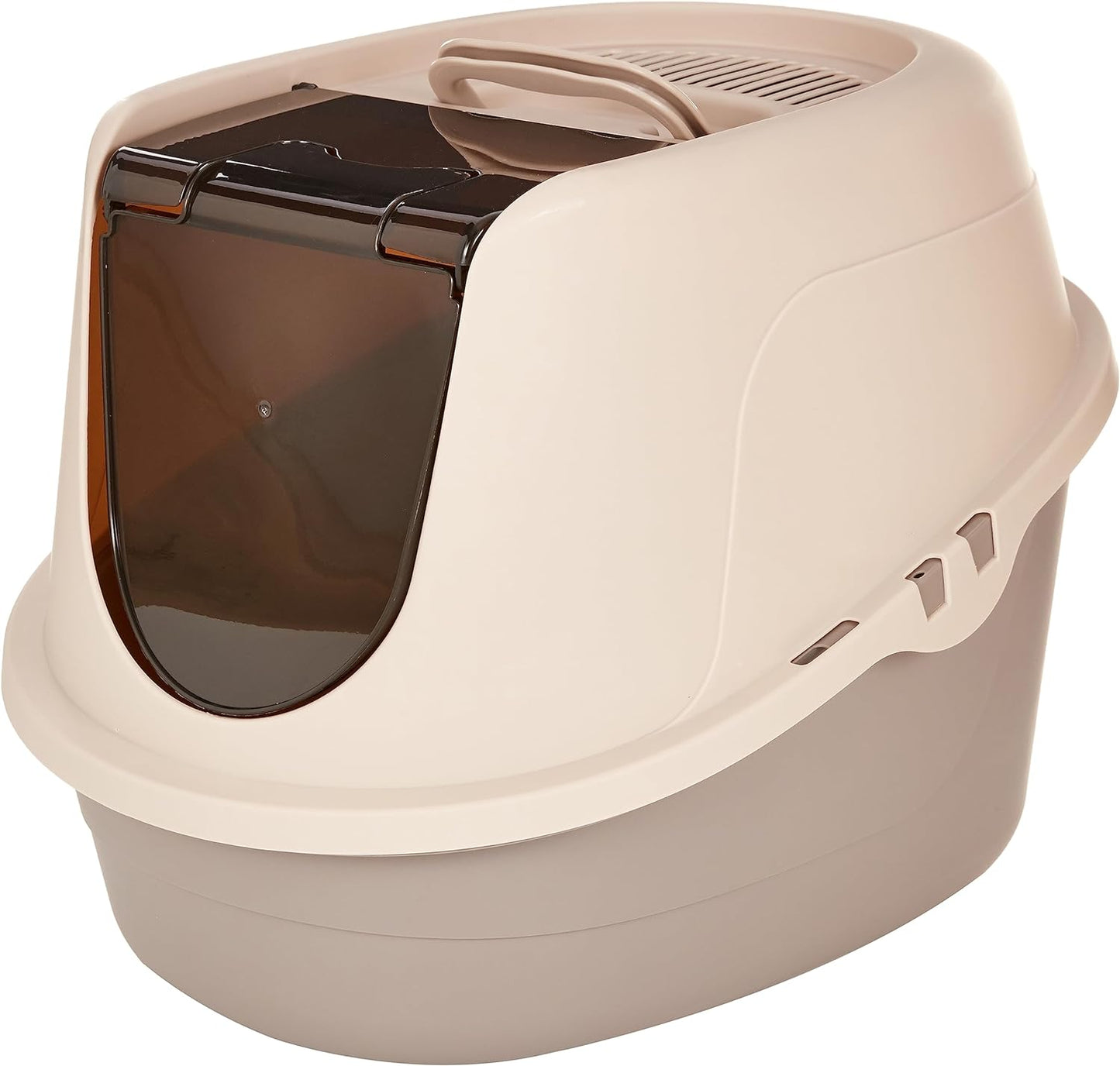 No-Mess Hooded Cat Litter Box for Easy Access and Odor Control