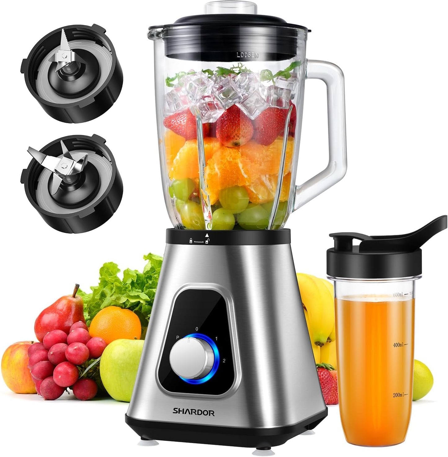 SHARDOR 1200W Blender: Powerful Smoothies in Seconds!