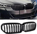 G30 Grille Single Slat Gloss Black Kidney Grill Compatible with BMW 5