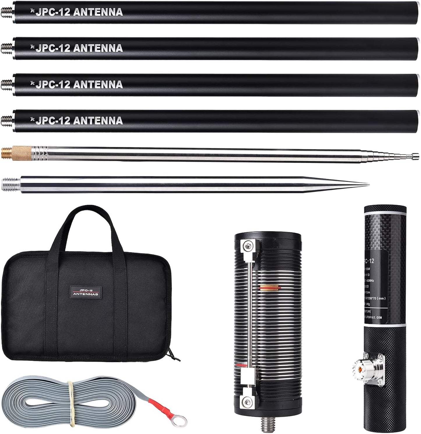 JPC-12 HF Antenna for Ham Radio: Portable 8 Band Vertical Antenna