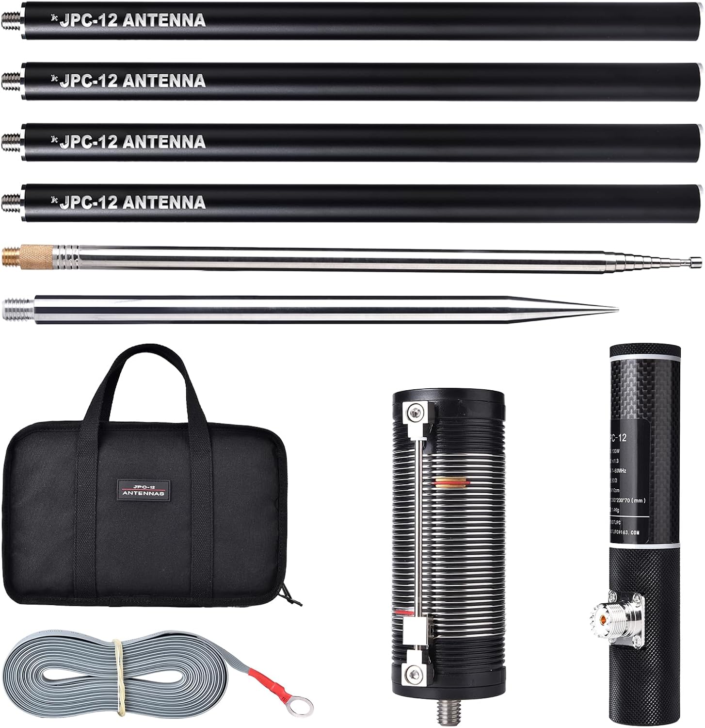 JPC-12 HF Antenna for Ham Radio: Portable 8 Band Vertical Antenna