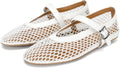 Mesh Ballet Flats for Women Buckle Strap Comfy Casual Office - Stylish