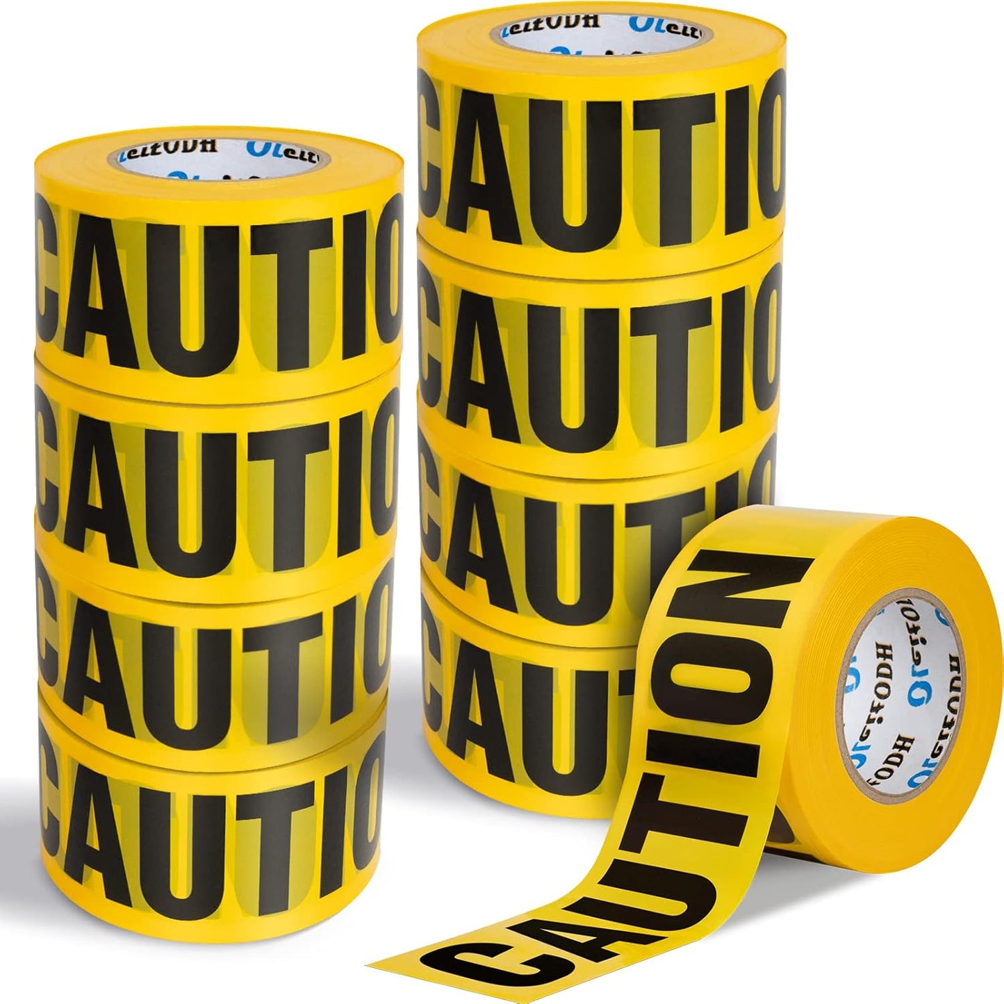 Yellow Caution Tape 9 Pack for Safety and Decoration Needs