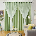 Stars Double Layer Blackout Curtains for Bedroom Kids 84 in