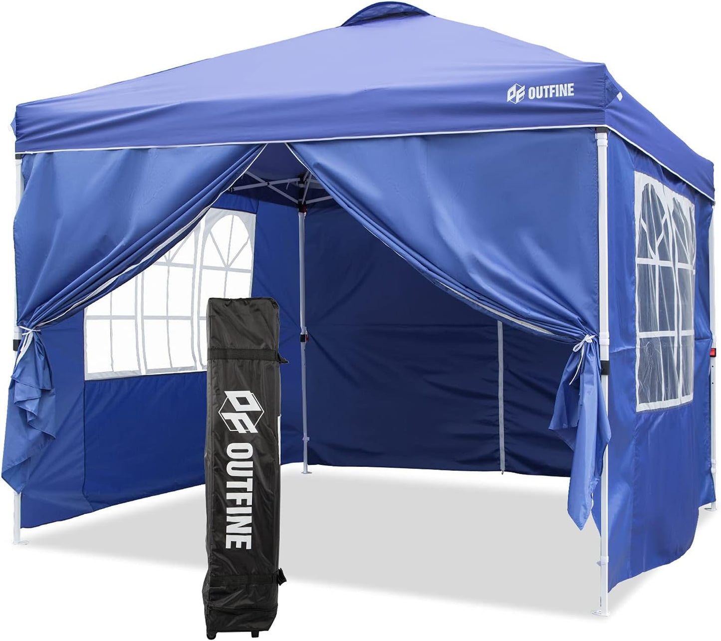 OUTFINE 10ftx10ft Pop Up Canopy Tent with Removable Sidewalls