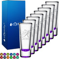 Personalized Purple Bottom Shot Glasses Set of 8 - Custom 2 oz