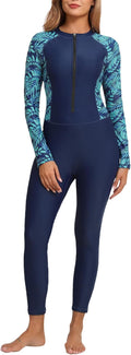 Womens Full Body Rash Guard One Piece Swimsuit - Built-In Bra UPF50