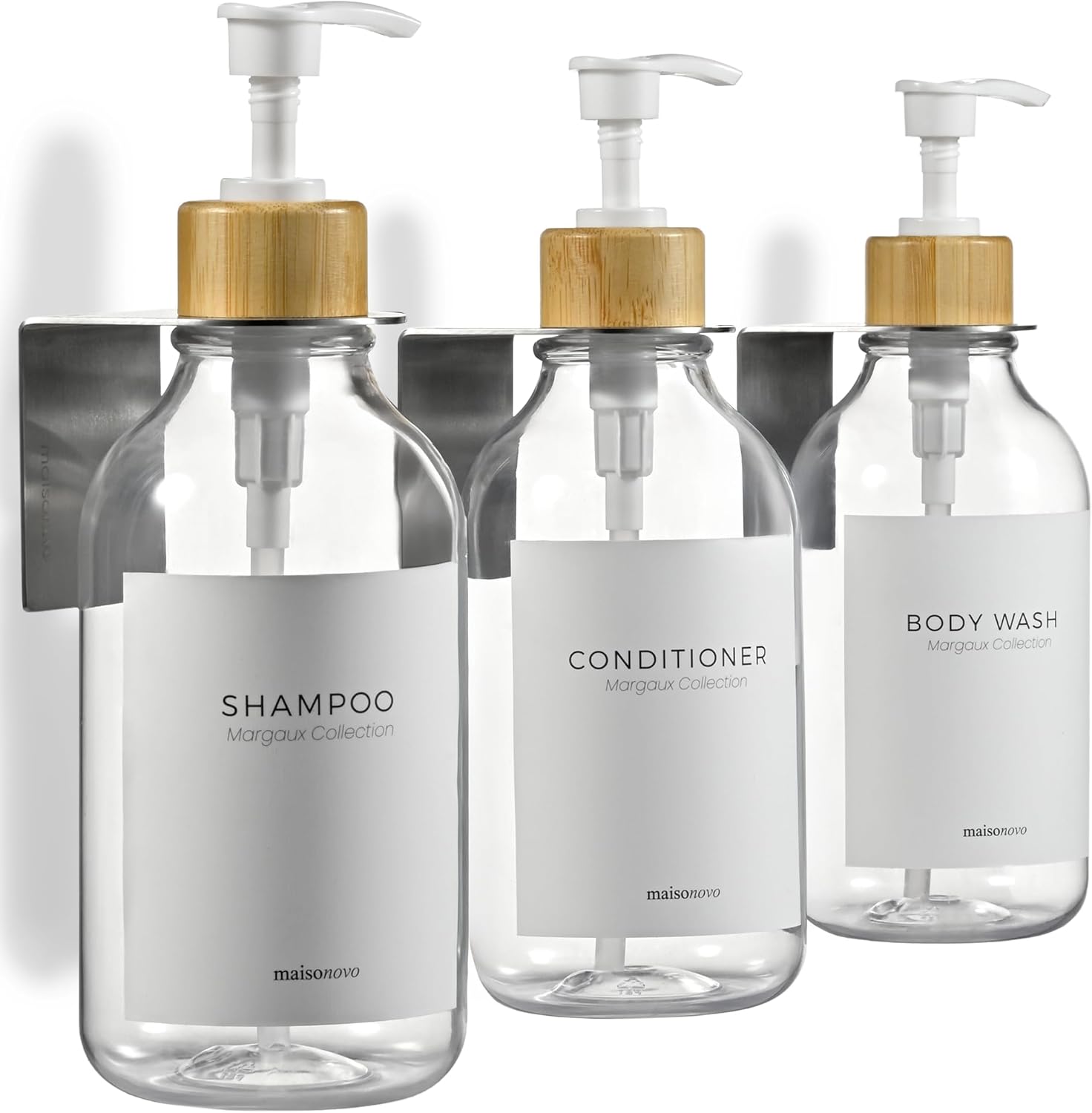 3-Chamber No Drill Shampoo Dispenser Set