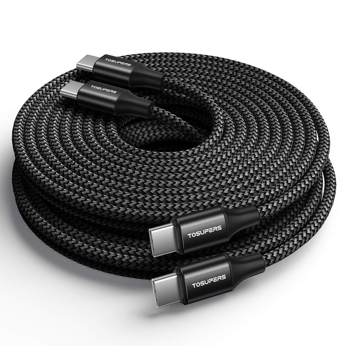 10ft Fast Charging USB-C Cable for Samsung & iPhone