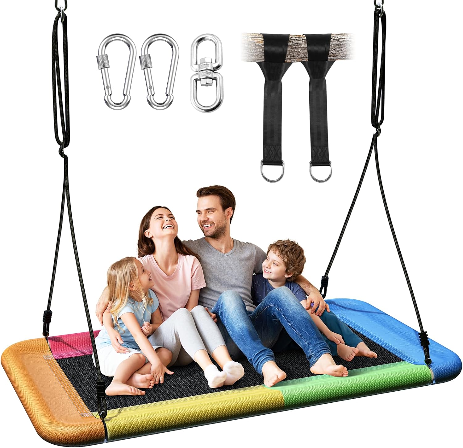 Tree Swing for Kids and Adults, 60in Waterproof Rectangle Swing