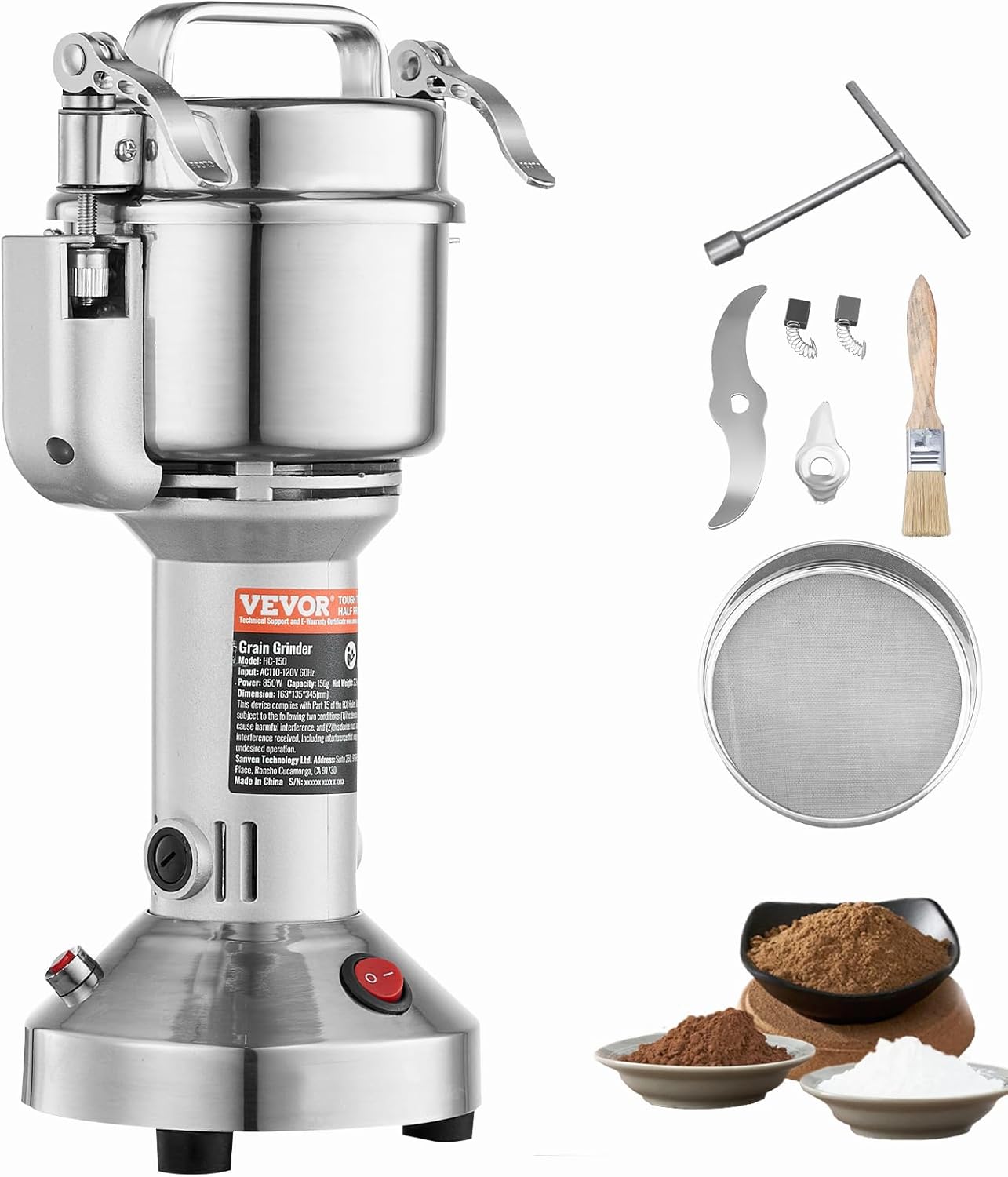 VEVOR 750g Electric Grain Mill Grinder for Spices and Grains