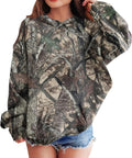 Light Camo Hoodies for Teen Girls Oversized Fleece Pullover - Cozy