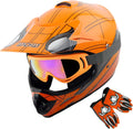 Kids Motocross Helmet Size M with Goggles & Gloves - DOT Approved
