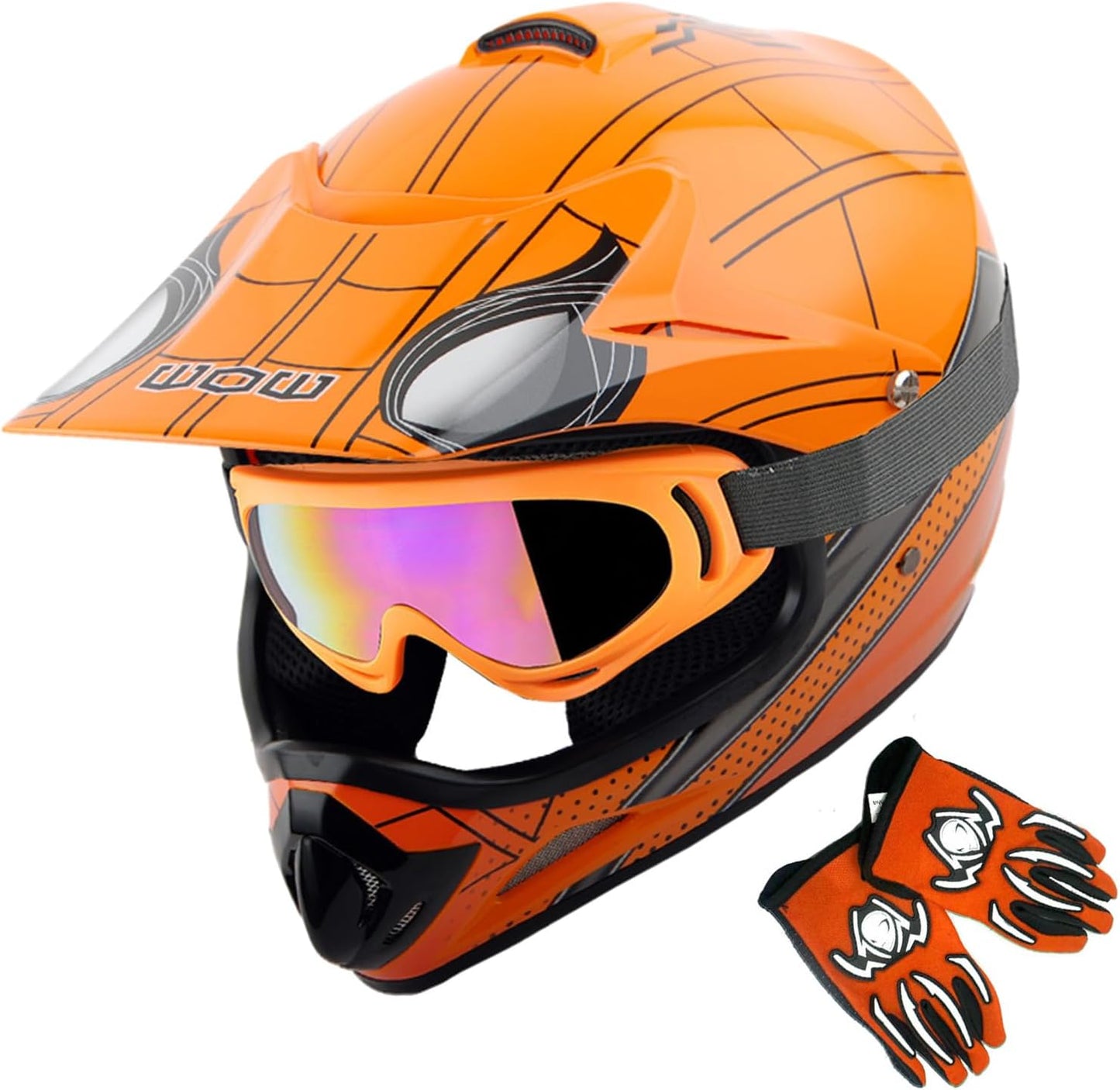 WOW Youth Kids Motocross Helmet Goggles Gloves Bundle Review