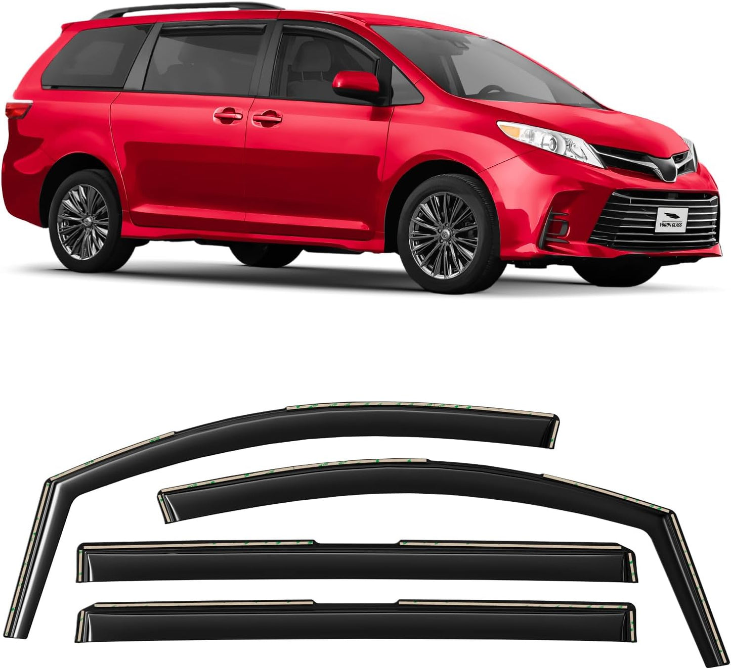 Voron Glass Rain Guards for Toyota Sienna 2011-2020